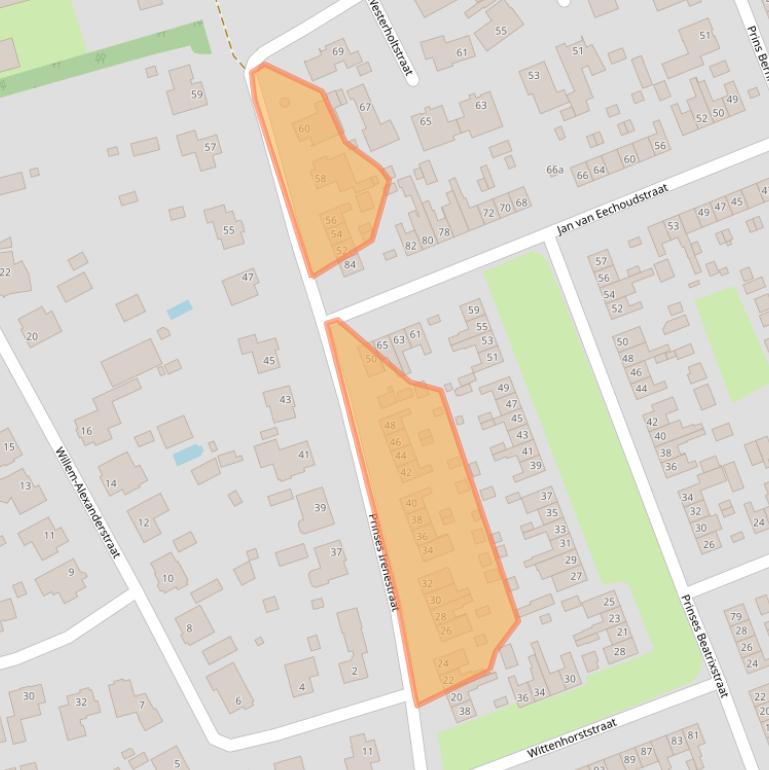 Kaart van postcodegebied 5961CS.