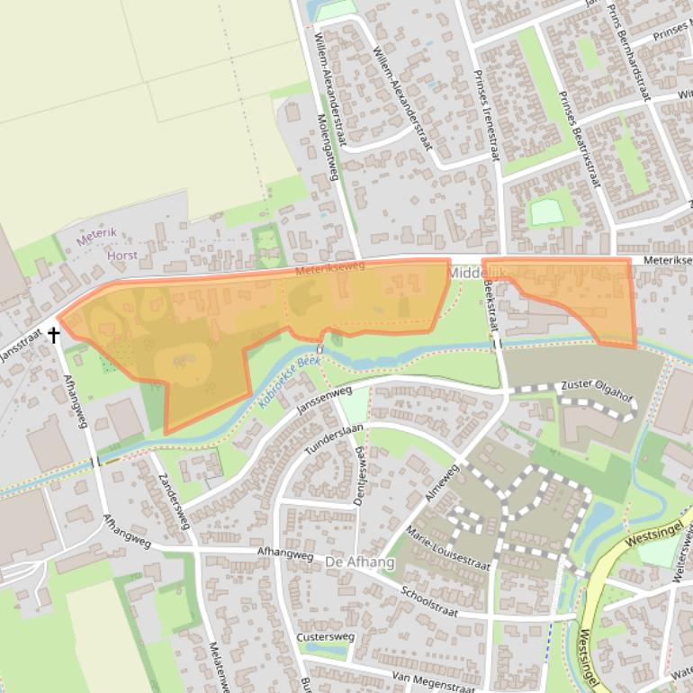 Kaart van postcodegebied 5961CV.