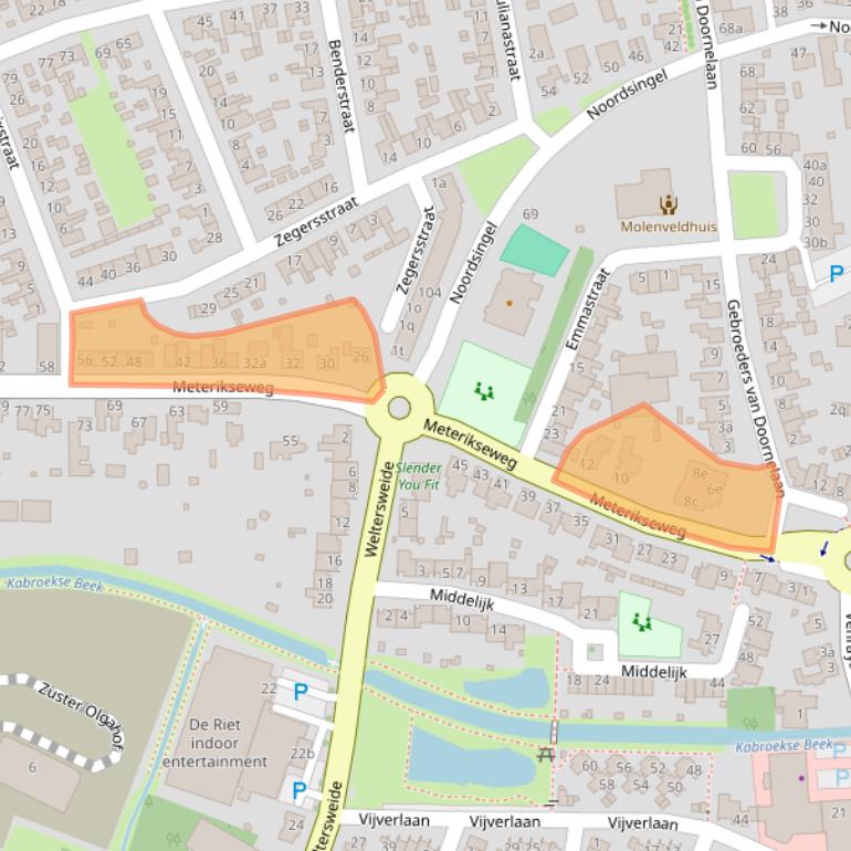 Kaart van postcodegebied 5961CW.