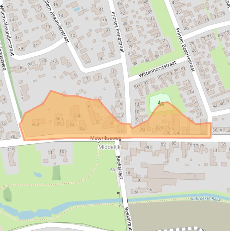 Kaart van postcodegebied 5961CX.