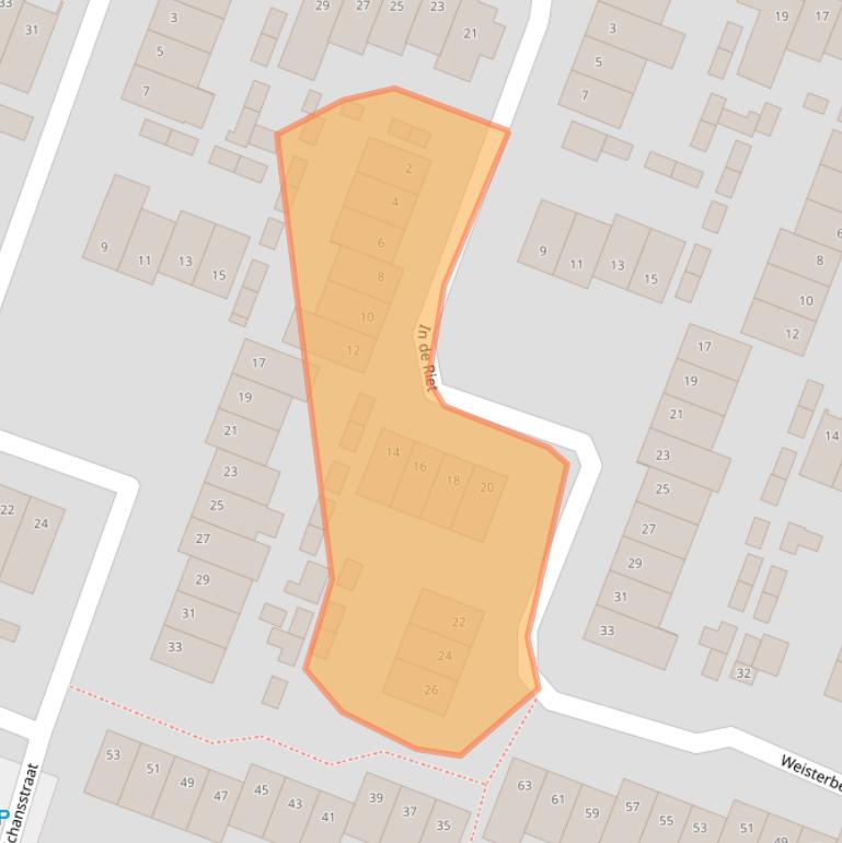 Kaart van postcodegebied 5961DG.
