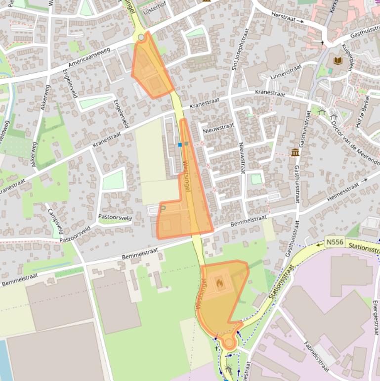 Kaart van postcodegebied 5961DH.