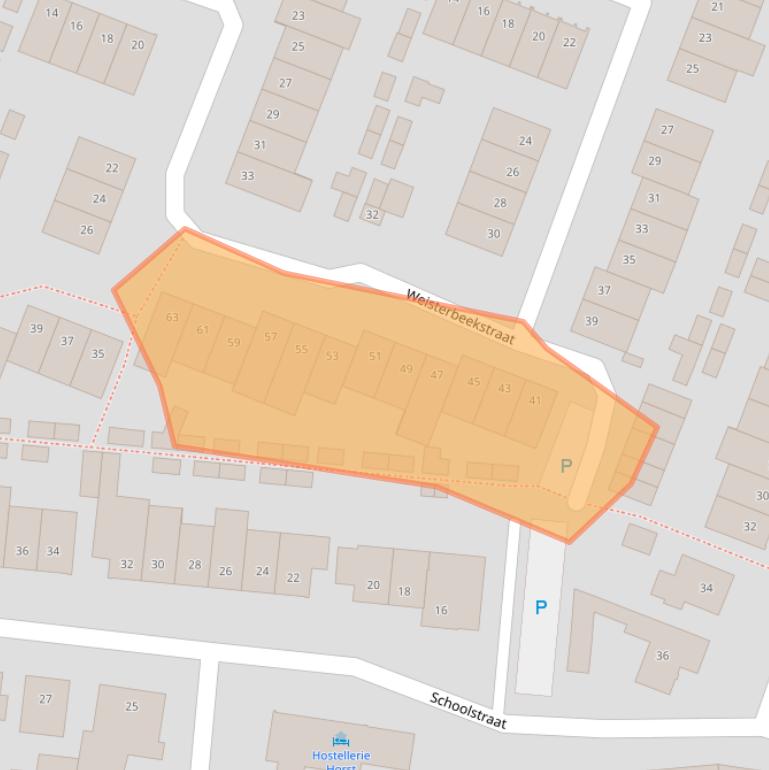 Kaart van postcodegebied 5961DM.