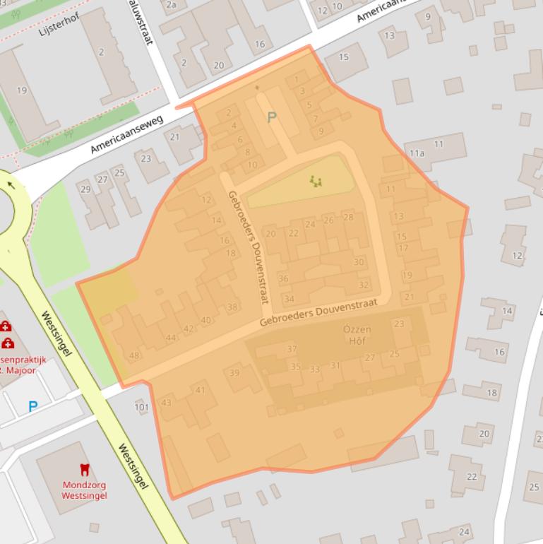 Kaart van postcodegebied 5961DR.