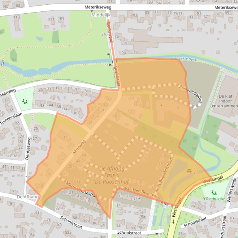 Kaart van postcodegebied 5961ED.