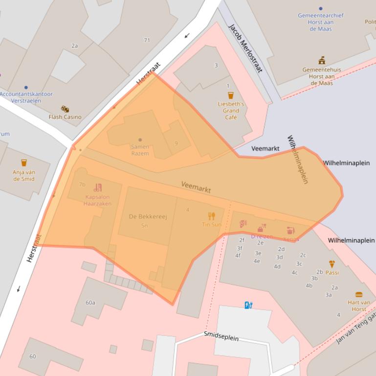 Kaart van postcodegebied 5961ER.