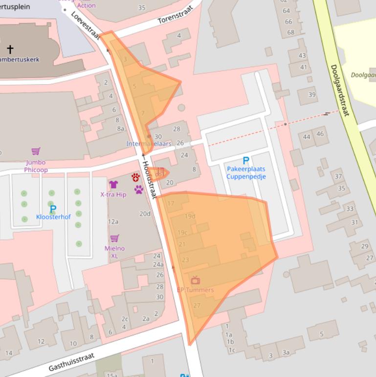 Kaart van postcodegebied 5961EX.