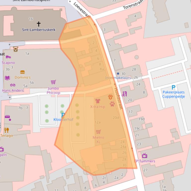 Kaart van postcodegebied 5961EZ.