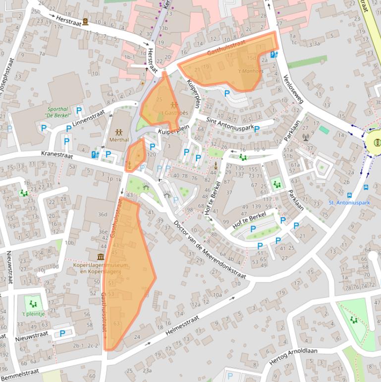 Kaart van postcodegebied 5961GA.