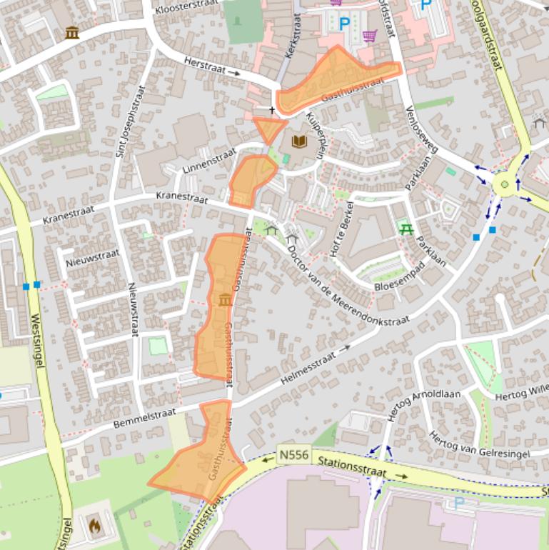 Kaart van postcodegebied 5961GB.