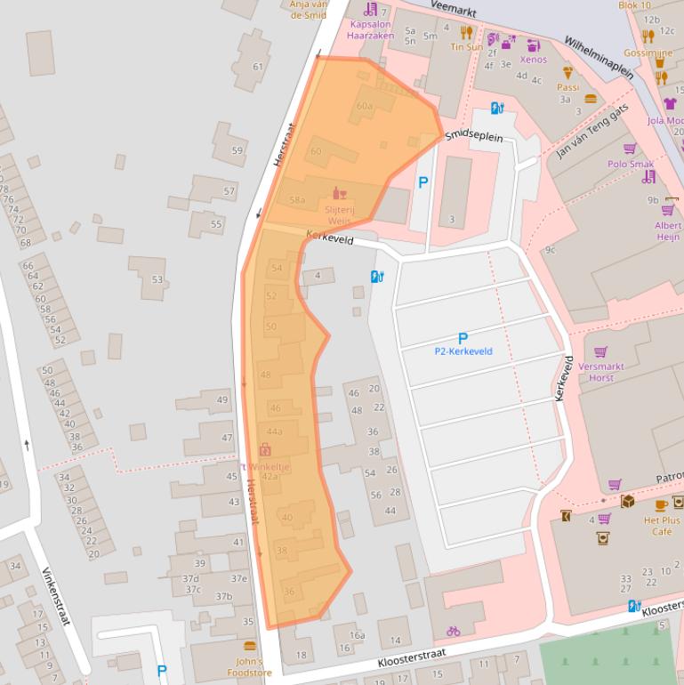 Kaart van postcodegebied 5961GK.