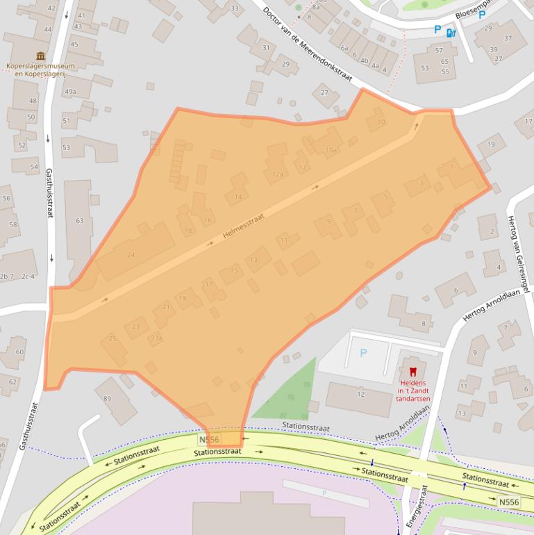 Kaart van postcodegebied 5961HW.