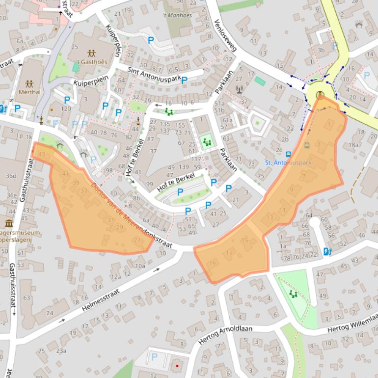 Kaart van postcodegebied 5961HX.