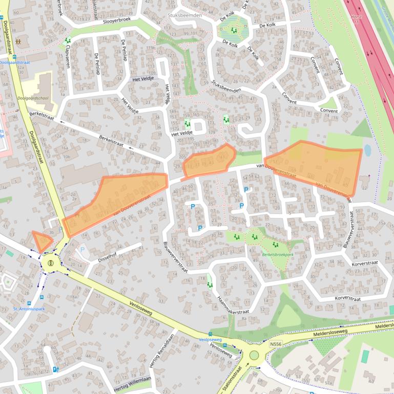 Kaart van postcodegebied 5961JH.