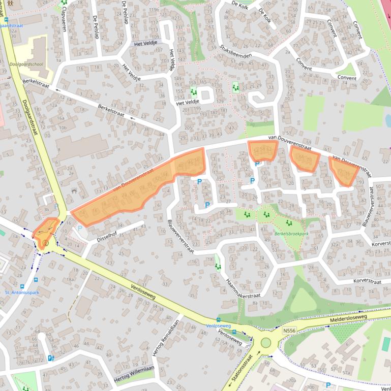 Kaart van postcodegebied 5961JJ.