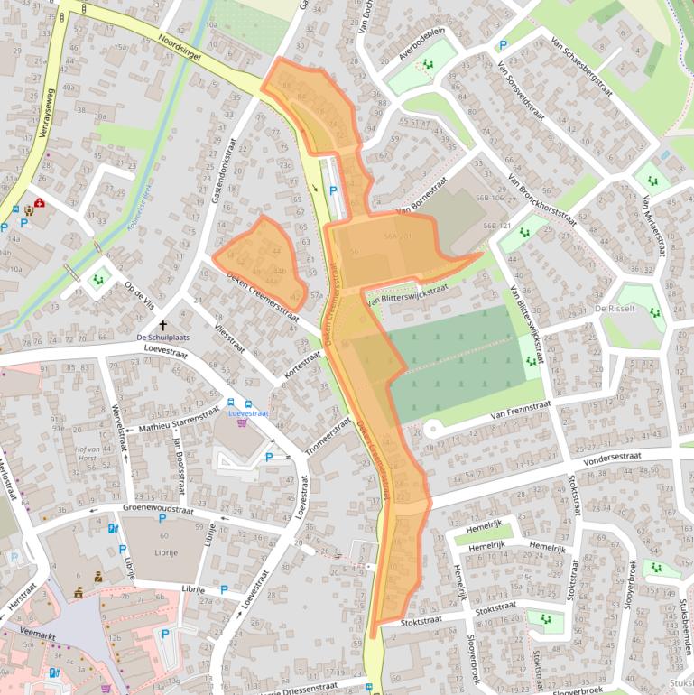 Kaart van postcodegebied 5961JP.