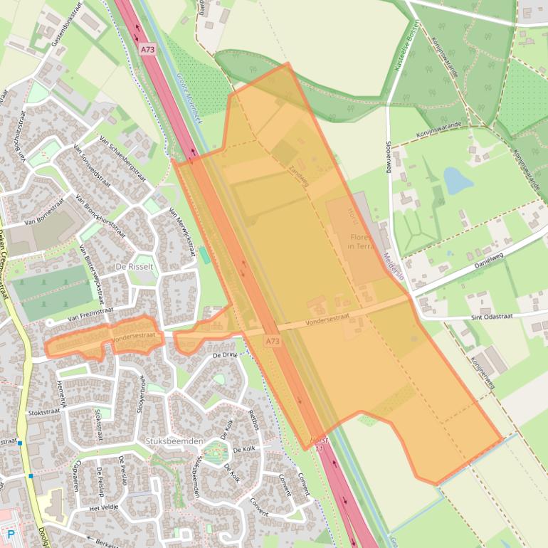 Kaart van postcodegebied 5961JR.
