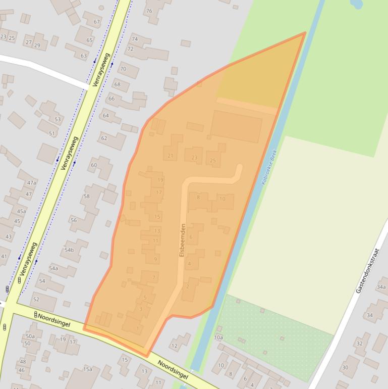 Kaart van postcodegebied 5961JZ.