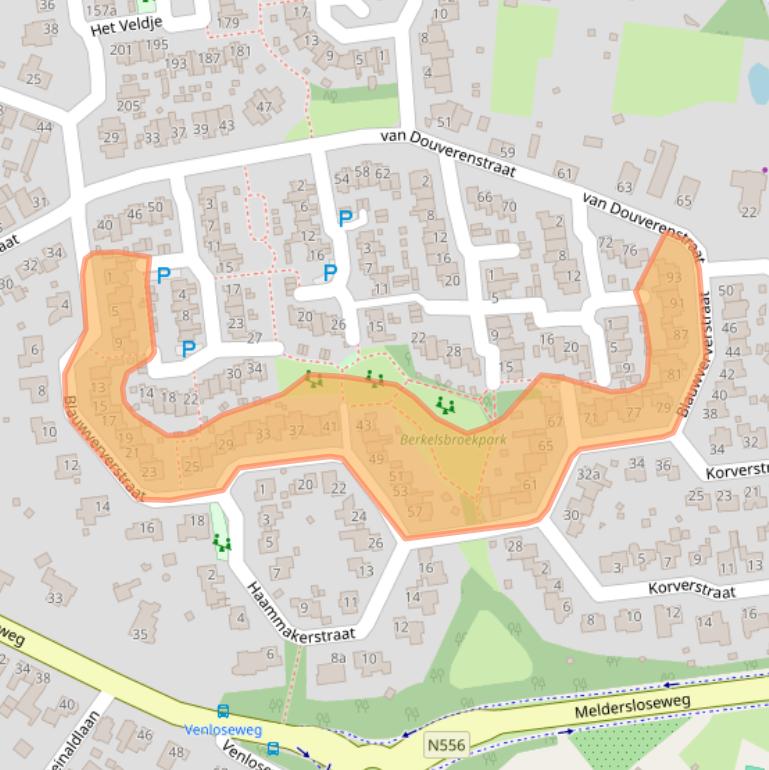 Kaart van postcodegebied 5961KH.