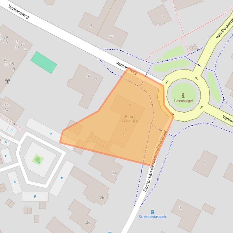 Kaart van postcodegebied 5961KV.