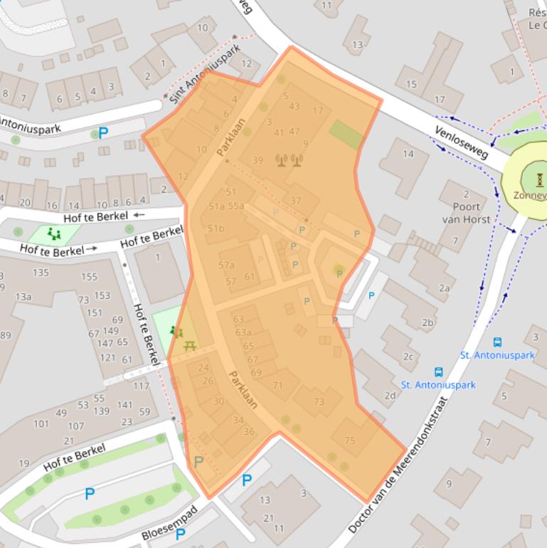 Kaart van postcodegebied 5961KZ.