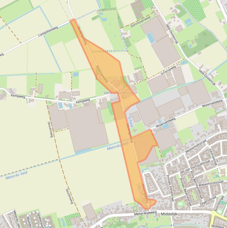 Kaart van postcodegebied 5961PA.