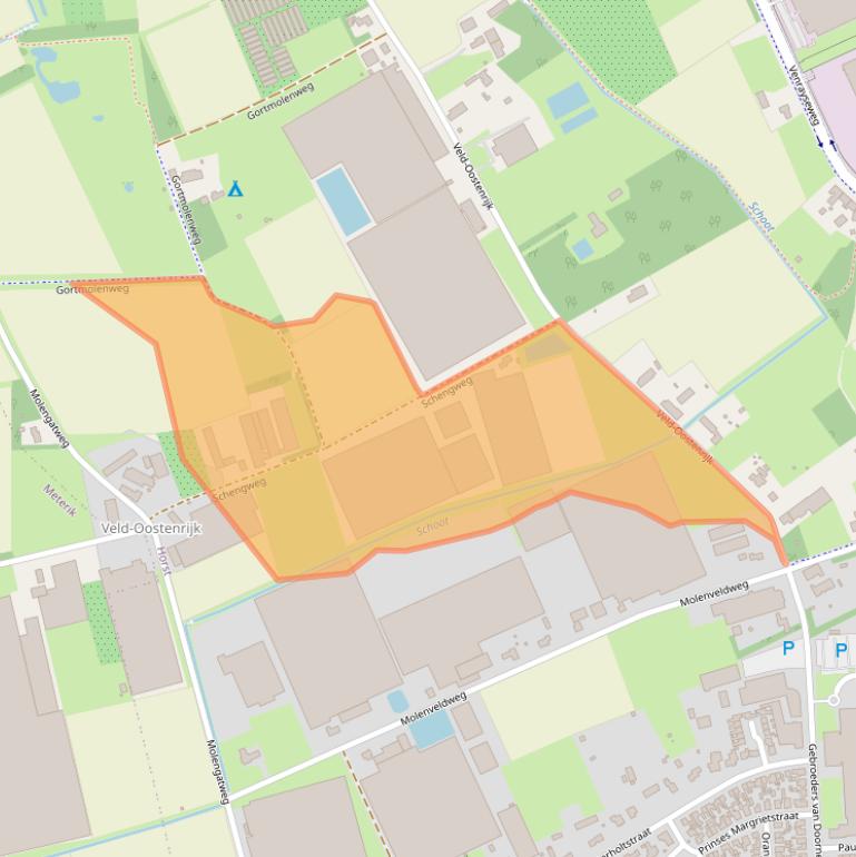 Kaart van postcodegebied 5961PB.