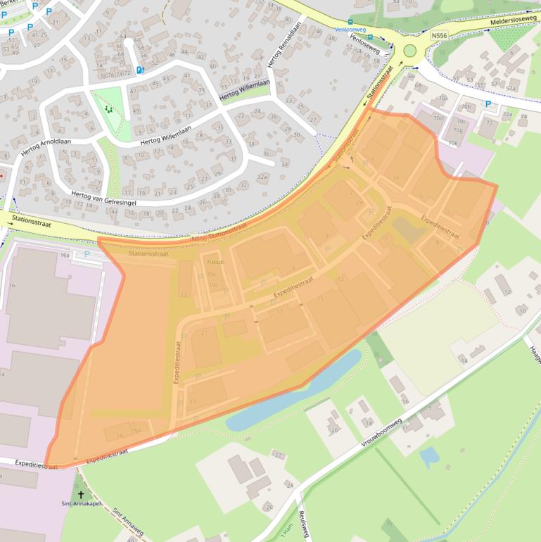 Kaart van postcodegebied 5961PX.