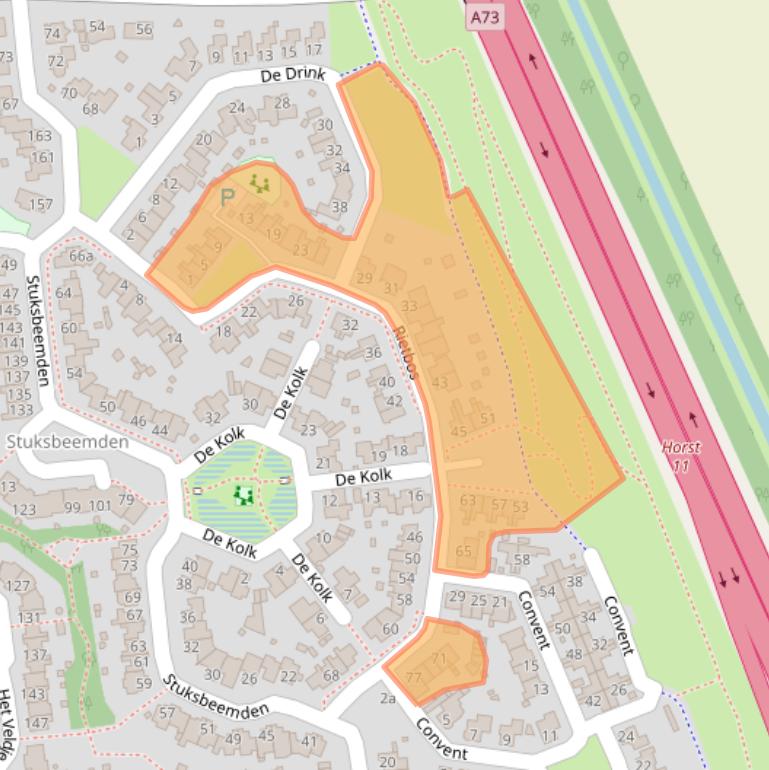 Kaart van postcodegebied 5961RC.