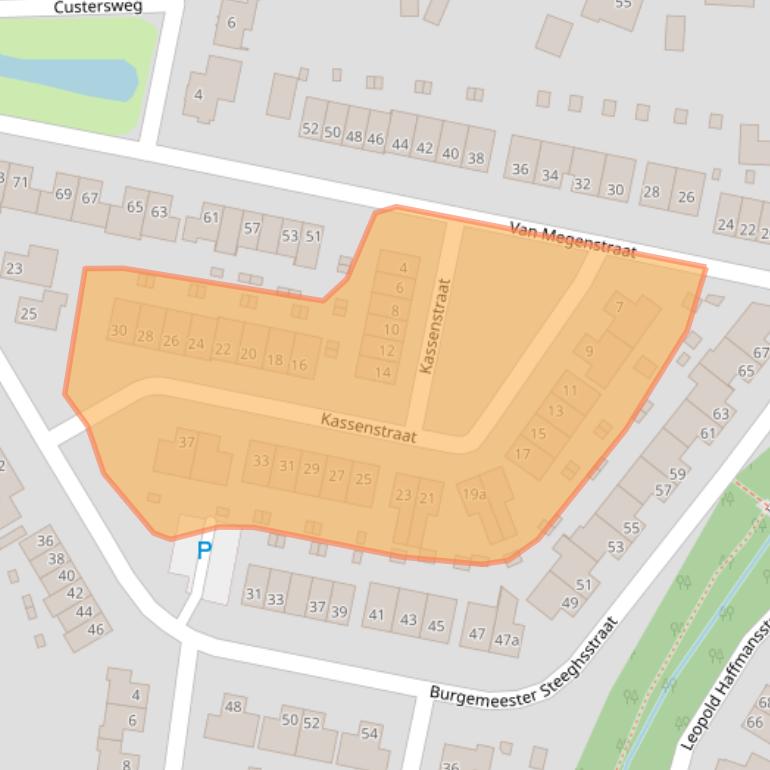 Kaart van postcodegebied 5961RH.