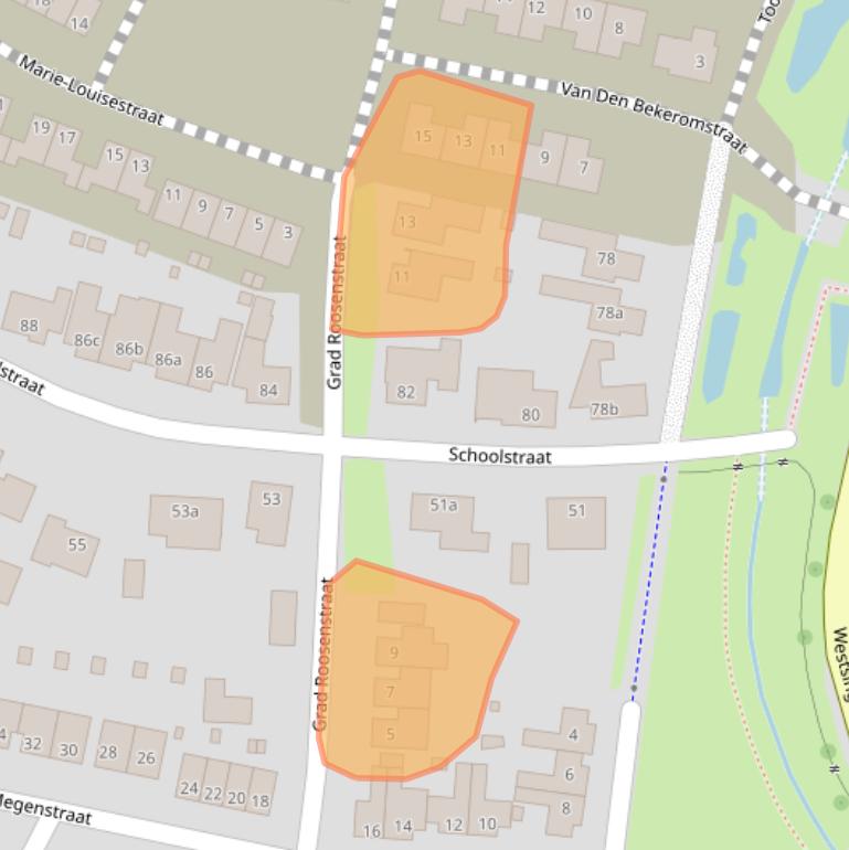 Kaart van postcodegebied 5961RJ.