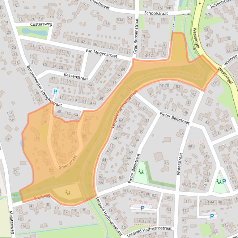 Kaart van postcodegebied 5961RW.
