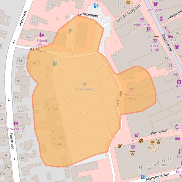 Kaart van postcodegebied 5961RZ.