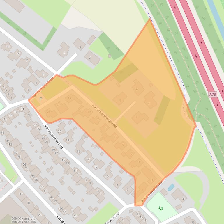 Kaart van postcodegebied 5961SC.