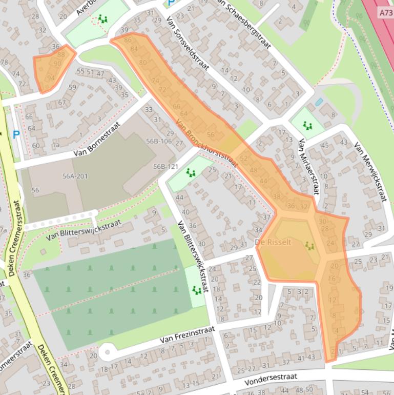 Kaart van postcodegebied 5961SM.