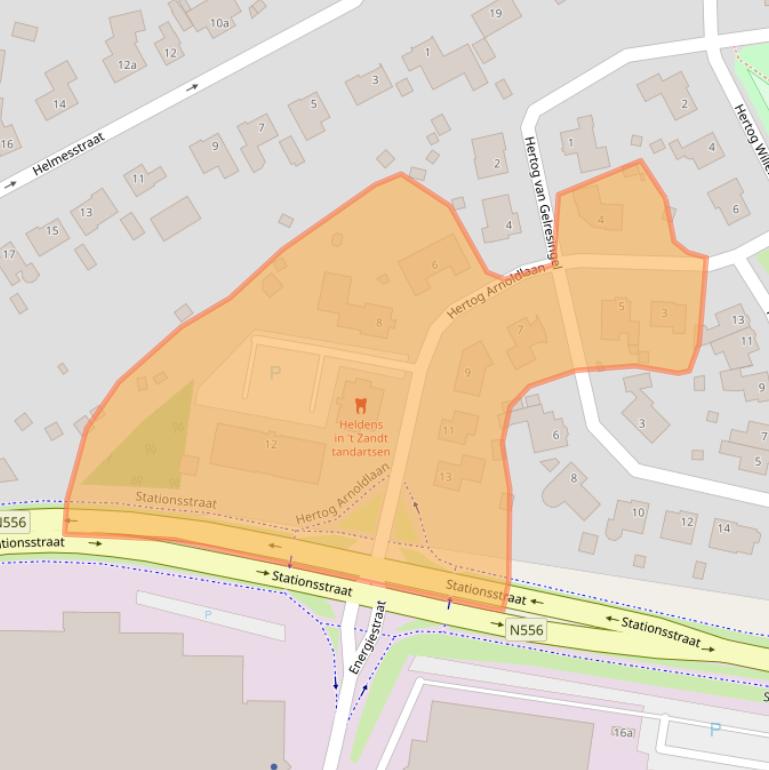 Kaart van postcodegebied 5961TA.