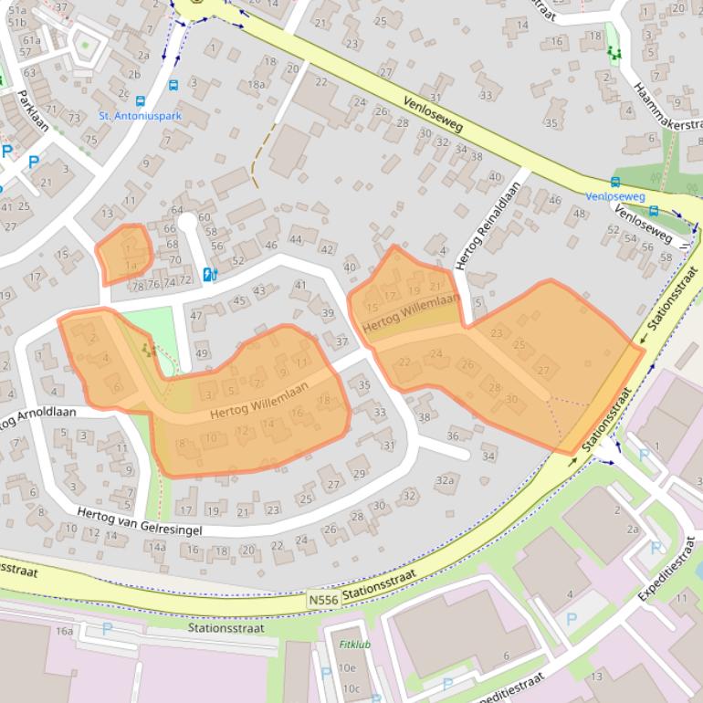 Kaart van postcodegebied 5961TK.