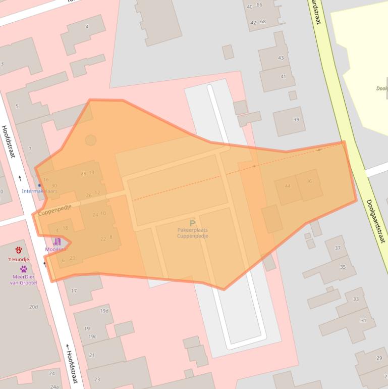 Kaart van postcodegebied 5961TM.