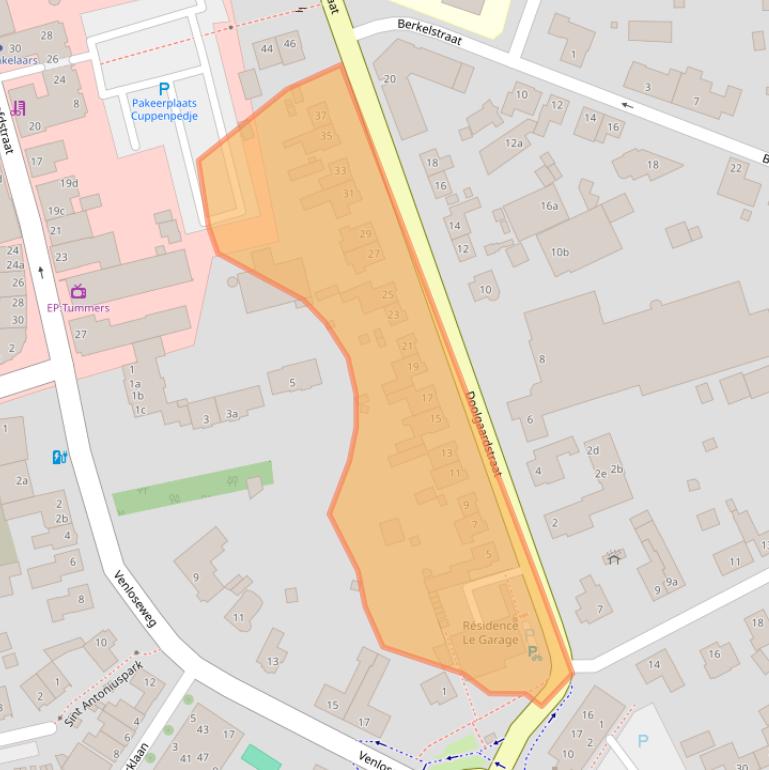 Kaart van postcodegebied 5961TP.