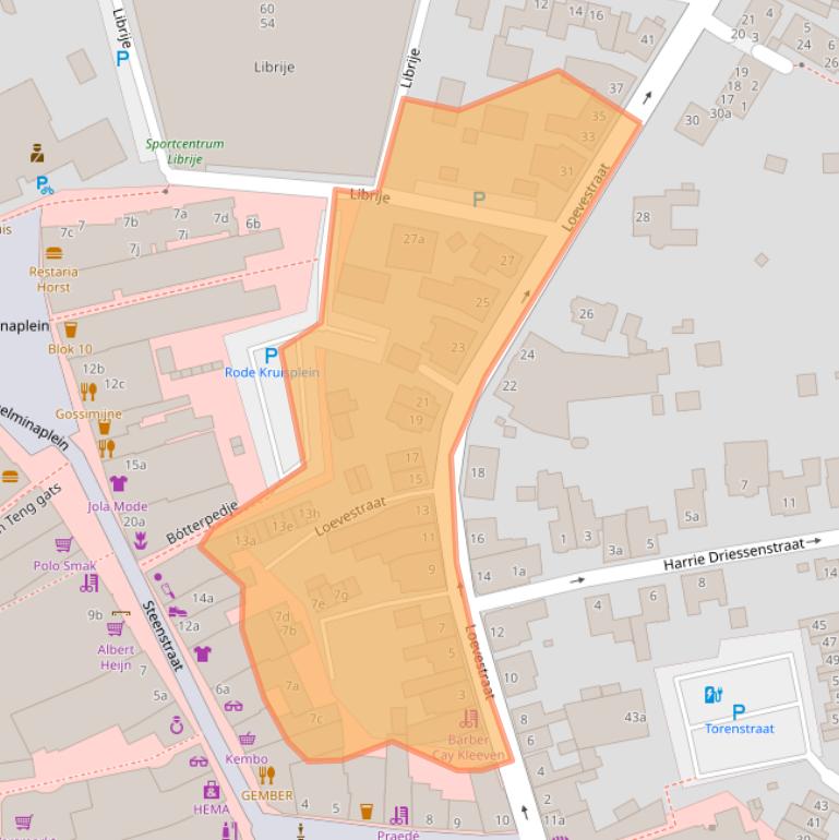 Kaart van postcodegebied 5961TV.