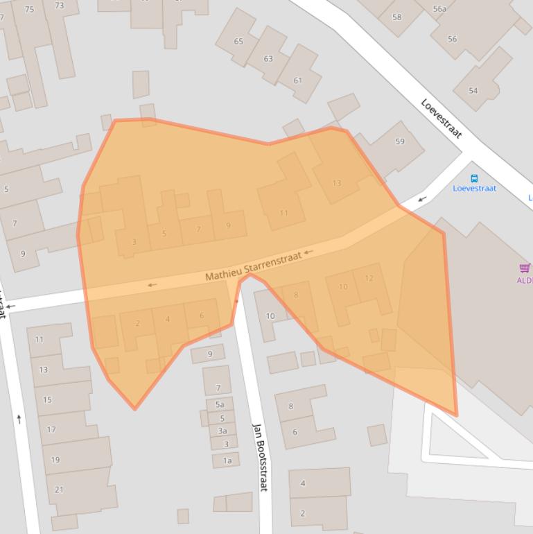 Kaart van postcodegebied 5961VA.