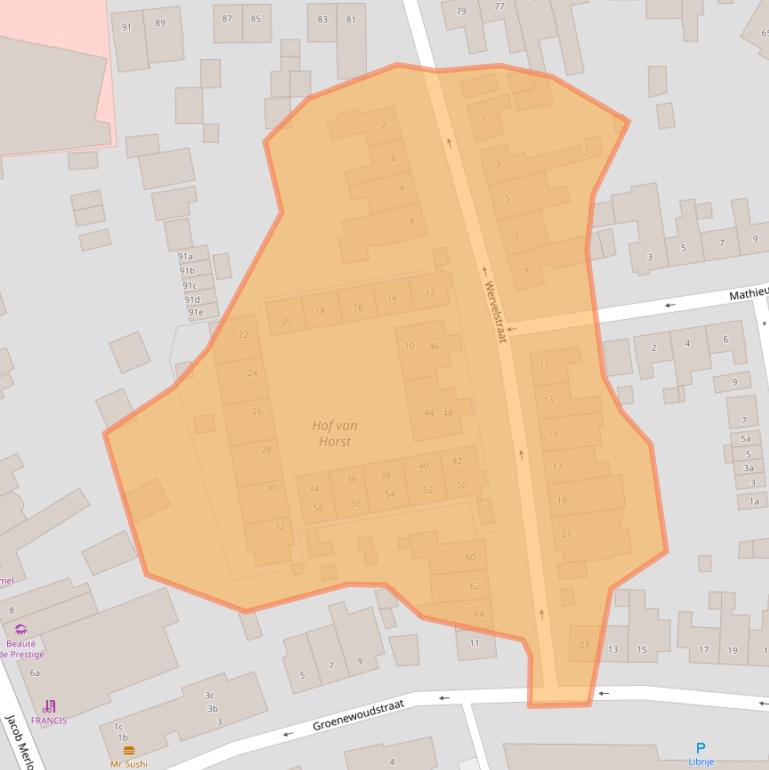 Kaart van postcodegebied 5961VC.