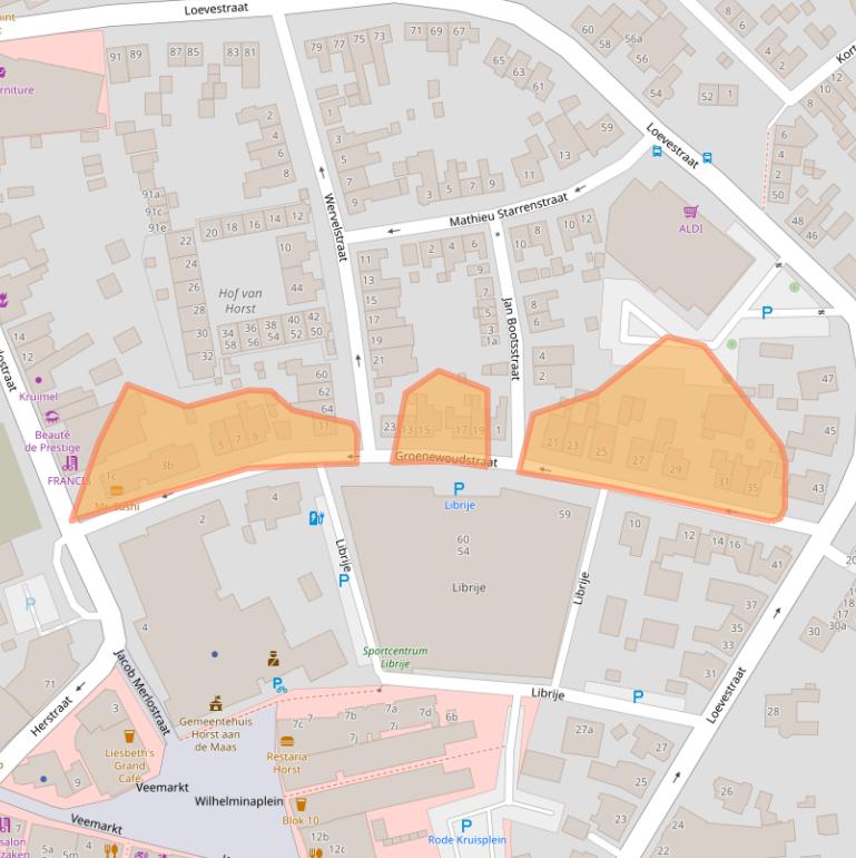 Kaart van postcodegebied 5961VD.