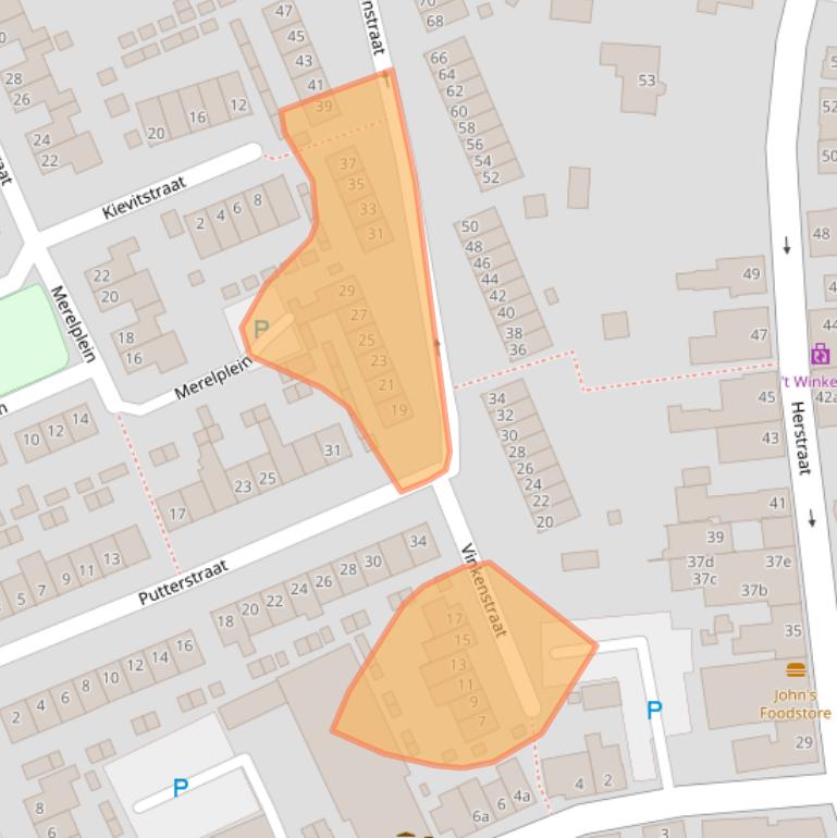 Kaart van postcodegebied 5961XB.