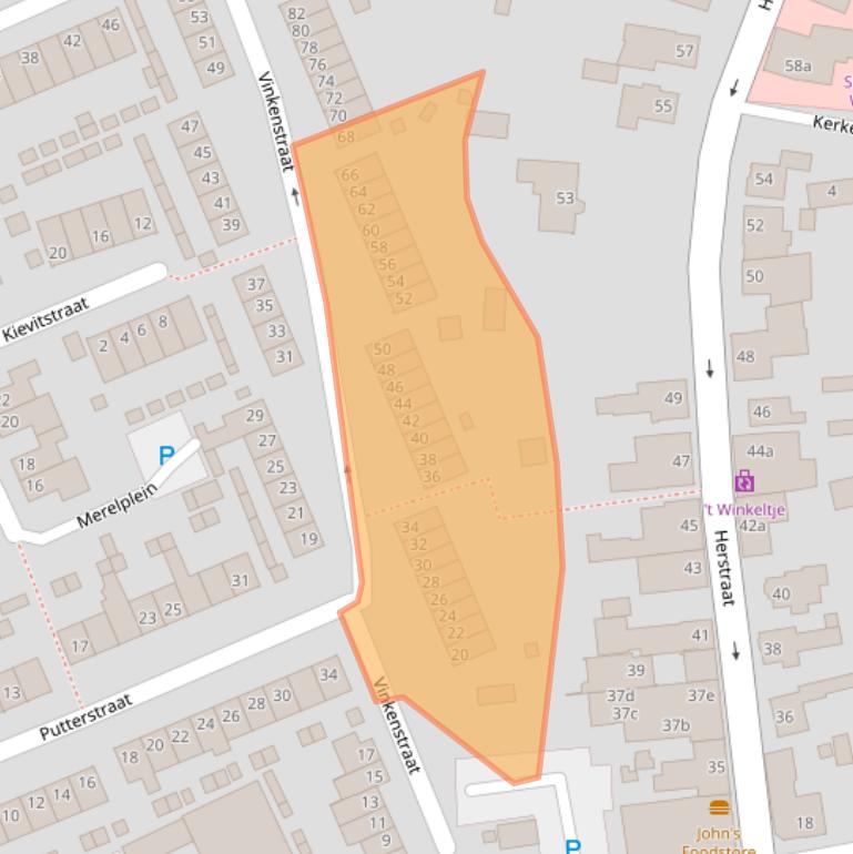 Kaart van postcodegebied 5961XD.