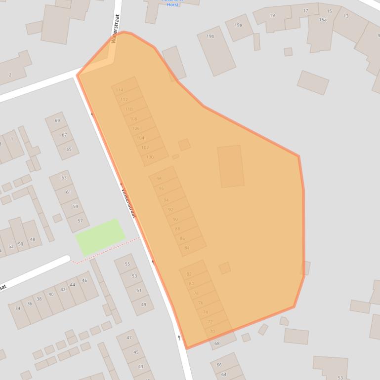 Kaart van postcodegebied 5961XE.