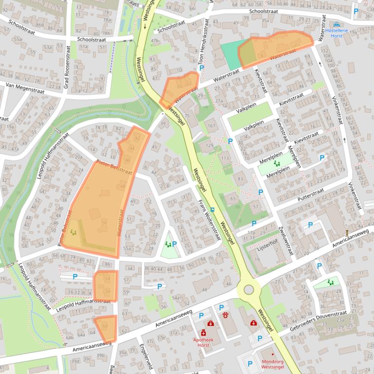 Kaart van postcodegebied 5961XJ.