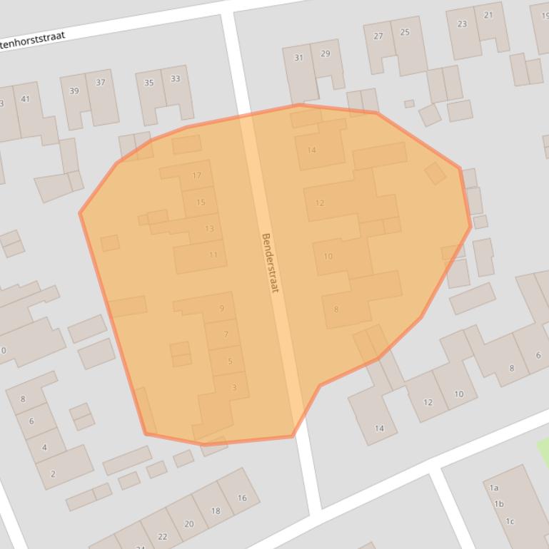 Kaart van postcodegebied 5961XP.