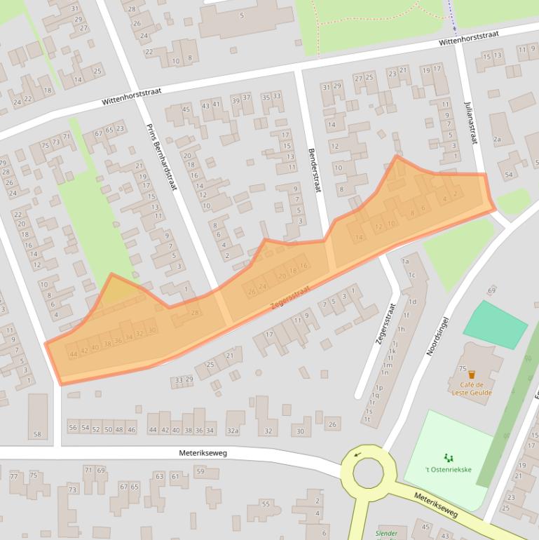 Kaart van postcodegebied 5961XS.