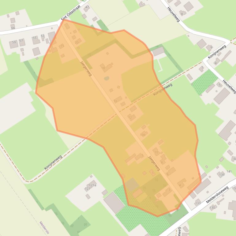 Kaart van postcodegebied 5962AB.